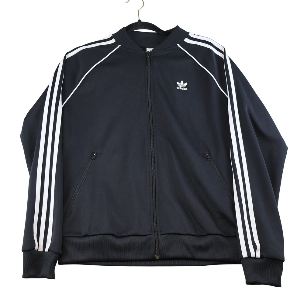 Adidas Mens Medium SST Track Jacket Black White 3 Stripe Trefoil CE2392